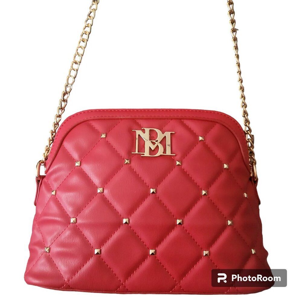 Badgley Mischka Red Gold Studded Crossbody